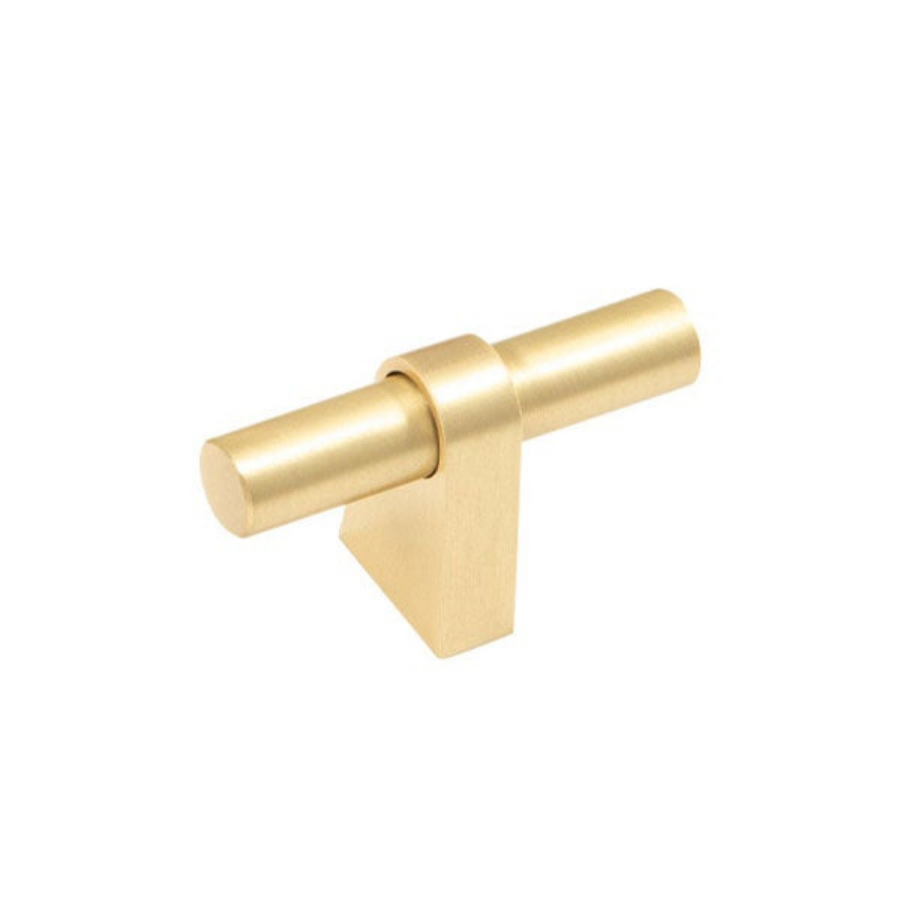 Momo Handles Loreto T Knob 60mm Brushed Matt Brass