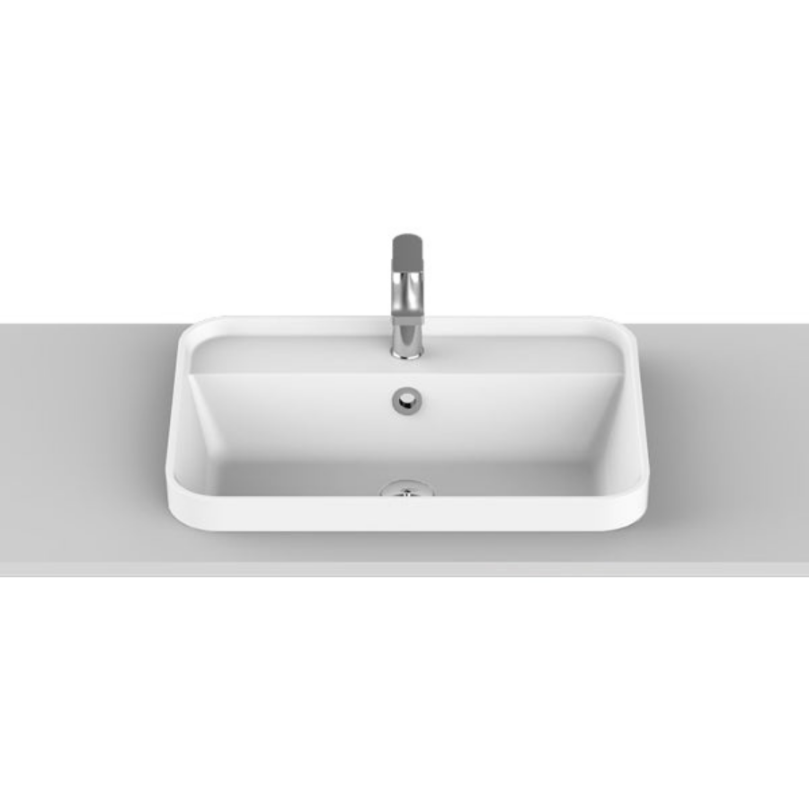 ADP Miya 550 Solid Surface Semi-Inset Basin White