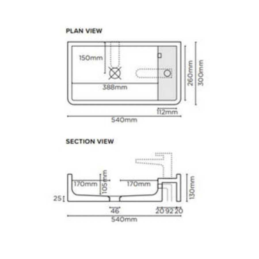 Nood Co Shelf 02 Wall Hung Basin Pastel Peach