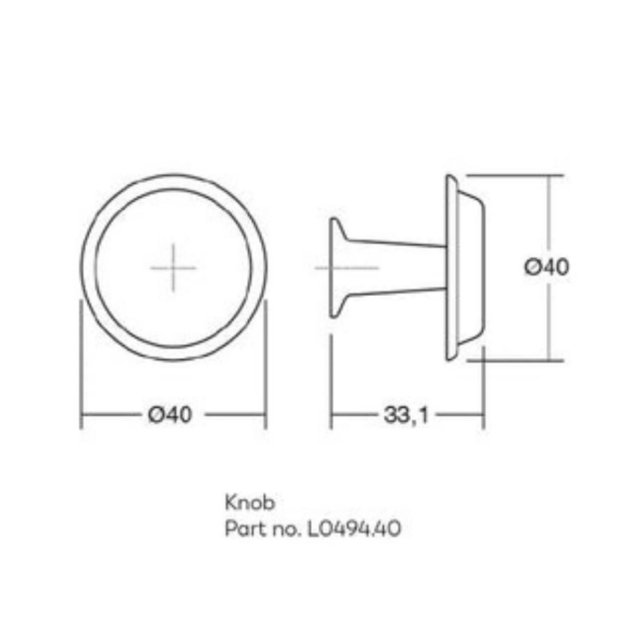Momo Handles Land Knob 40mm Brushed Gold