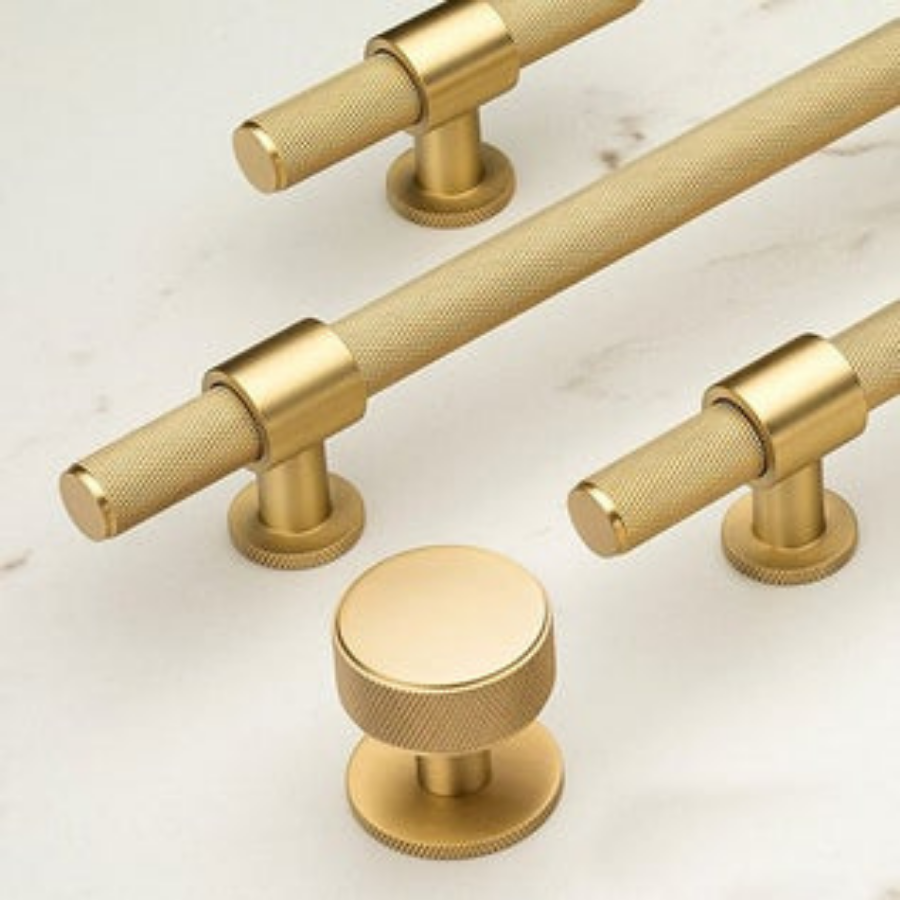 Momo Handles Belgravia T Knob 82mm Brushed Satin Brass