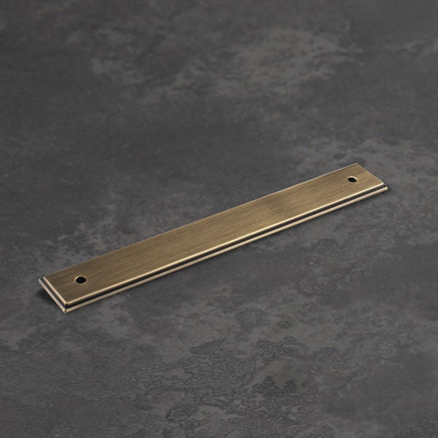 Momo Handles Barrington Backplate to Suit Bar Handle Dark Brushed Brass