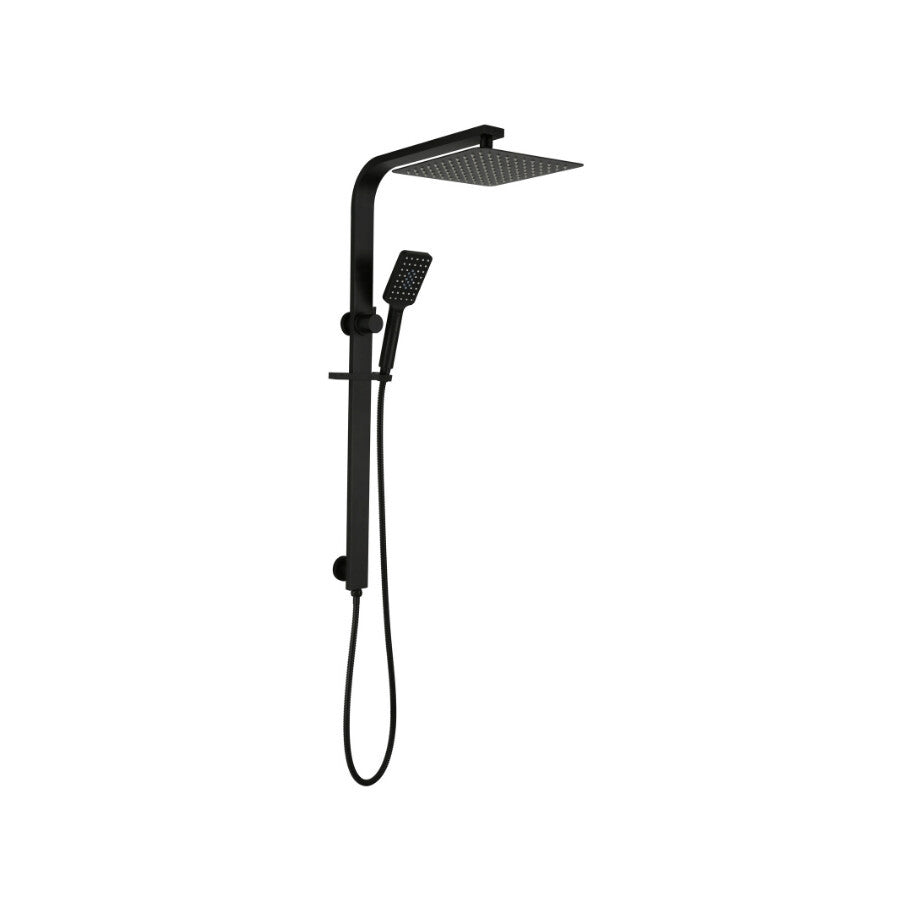 2 In 1 Shower Bottom Inlet Square-101808A-SQ-BK:Modern and Adaptable Shower Fixture