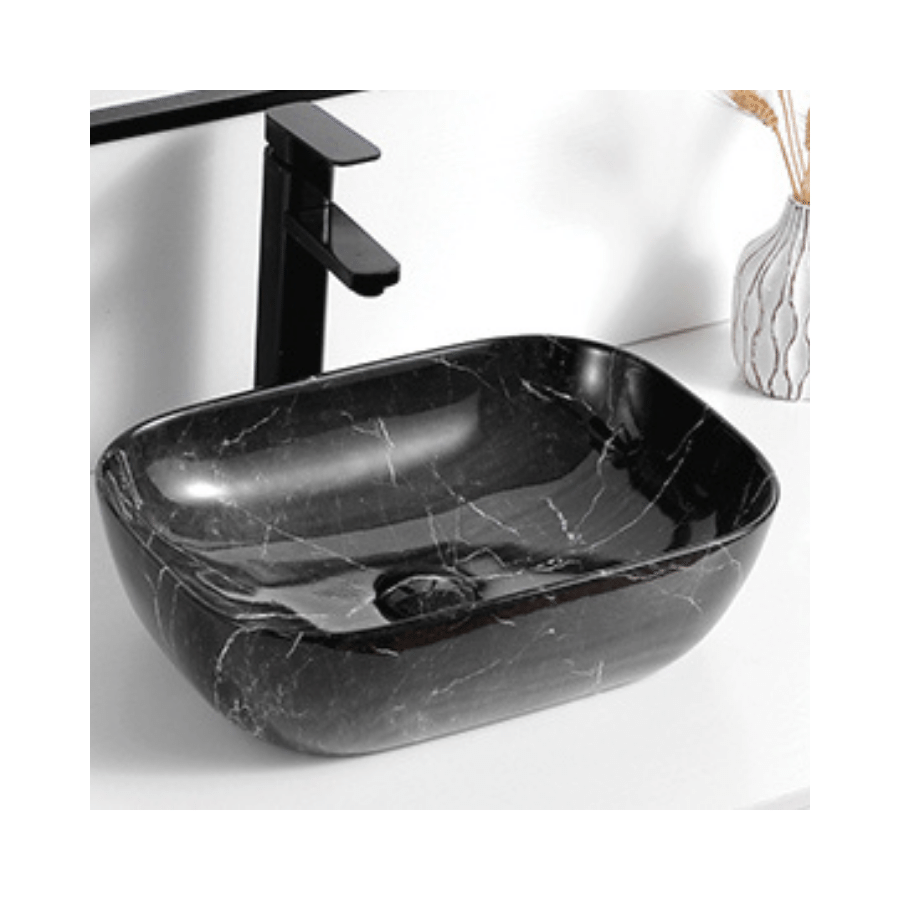 Vanity Basin - Deep Round edge - Marble Black