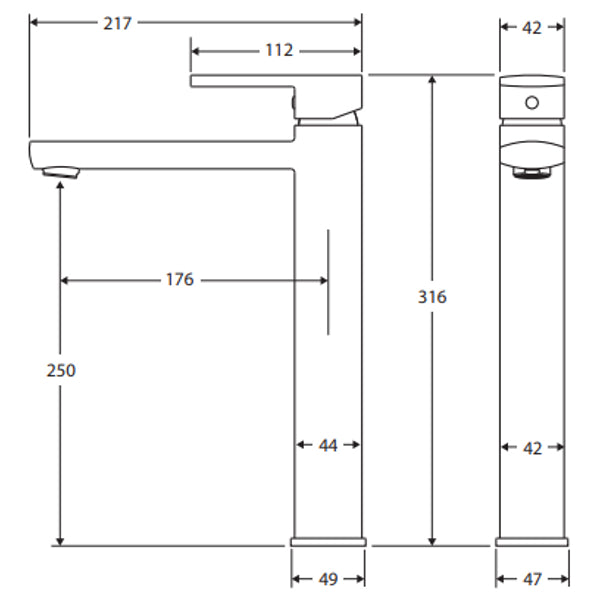 Fienza Koko Tall Basin Mixer - Matte Black