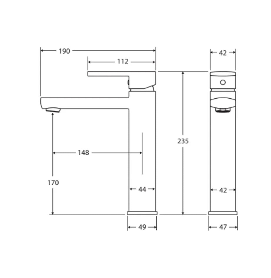 Fienza Koko Medium Basin Mixer - Matte Black