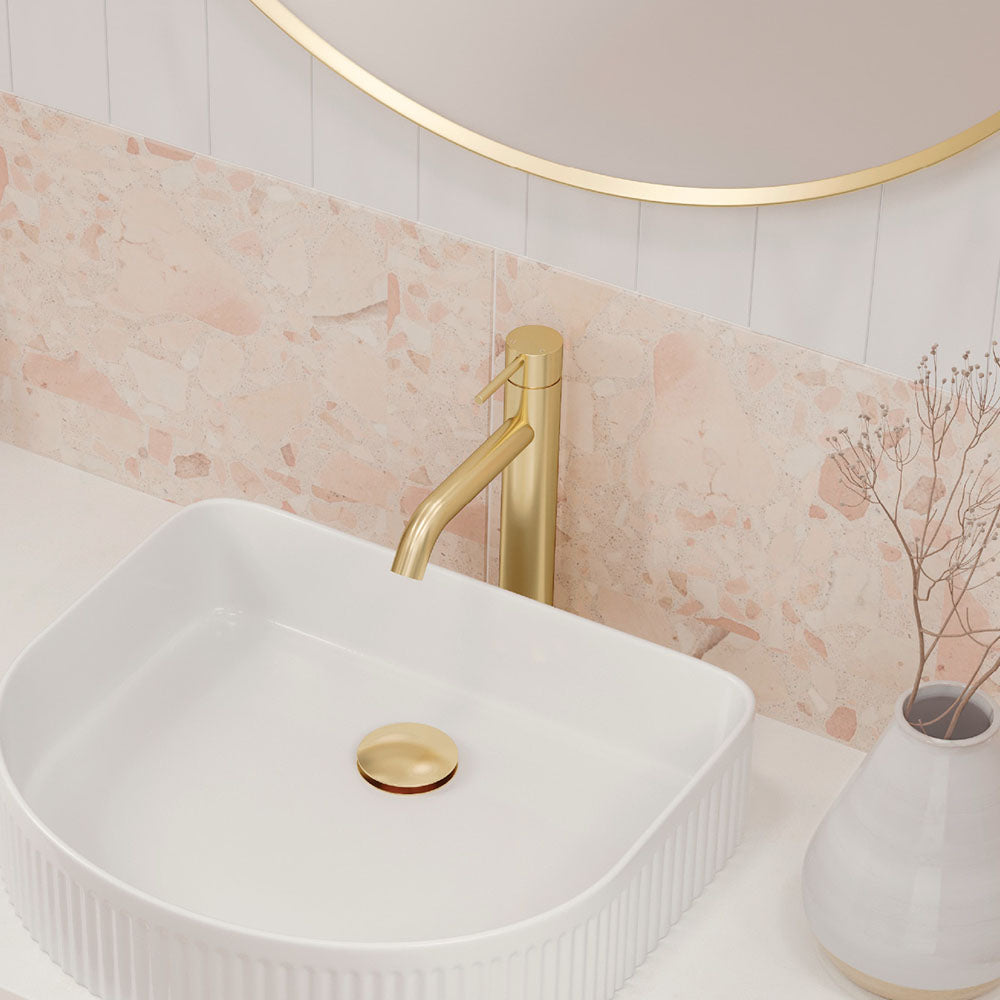 Fienza Kaya Medium Basin Mixer - Urban Brass