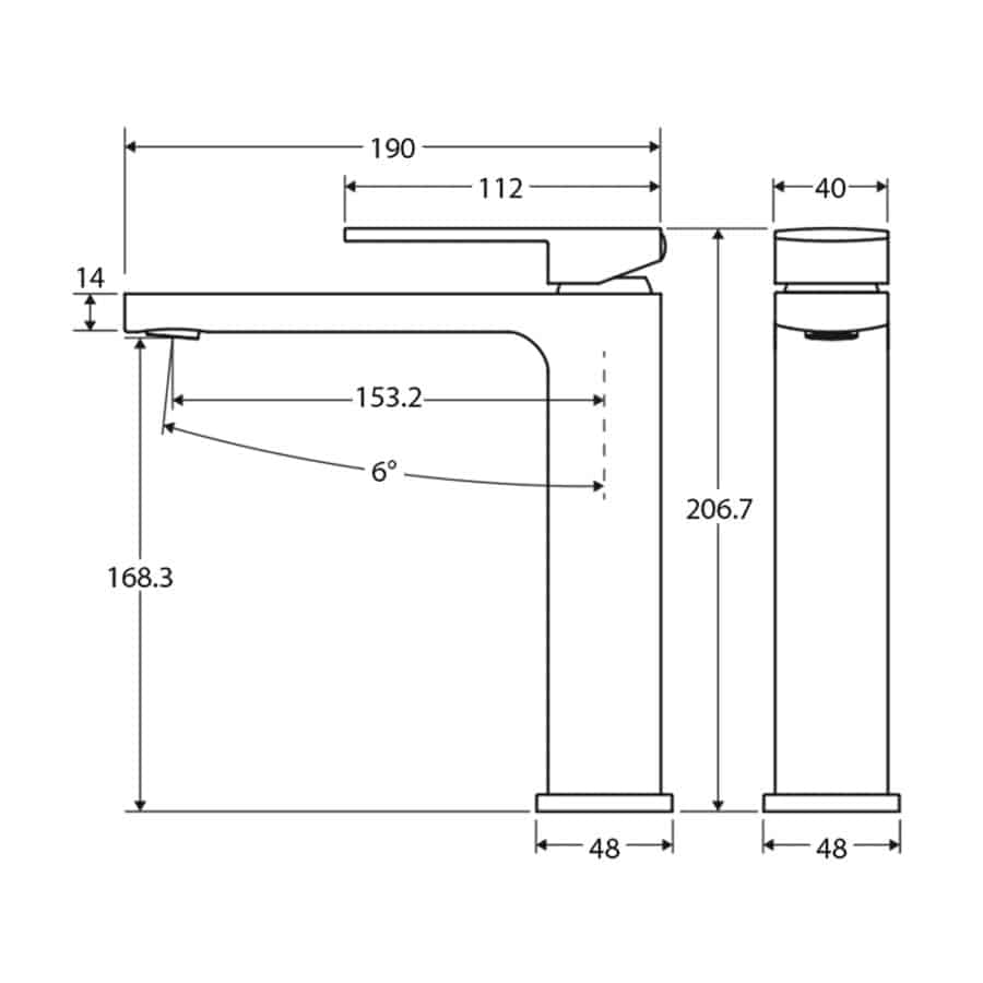 Fienza Tono Medium Basin Mixer - Brushed Nickel