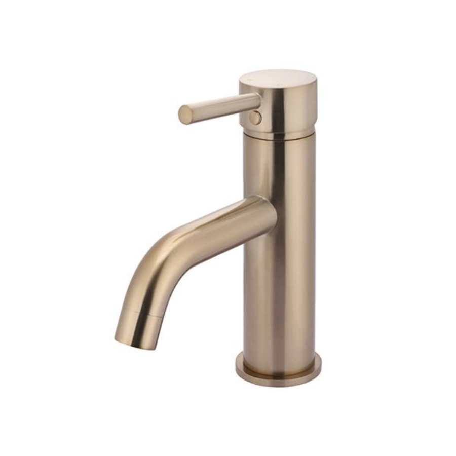 Meir Round Champagne Basin Mixer with Curved Spout