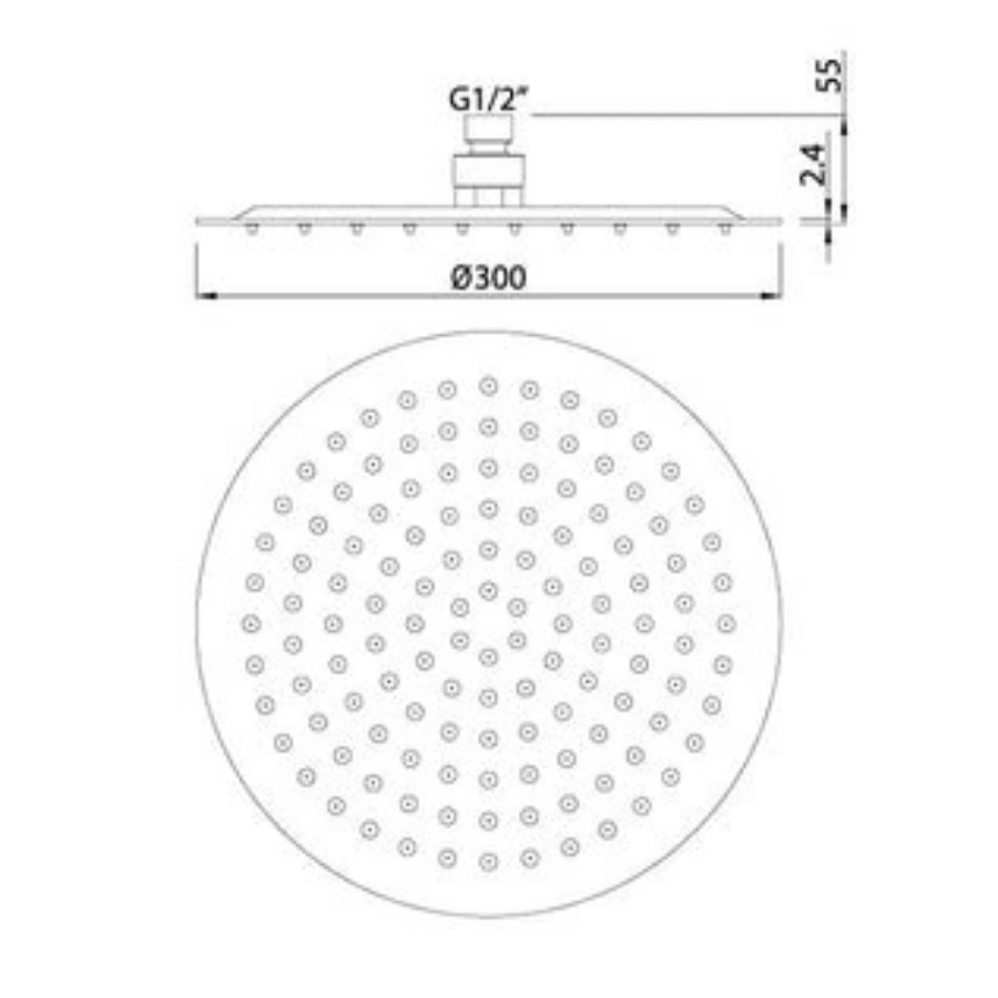 ADP Cosmopolitan Shower Rose with Shroud-Chrome