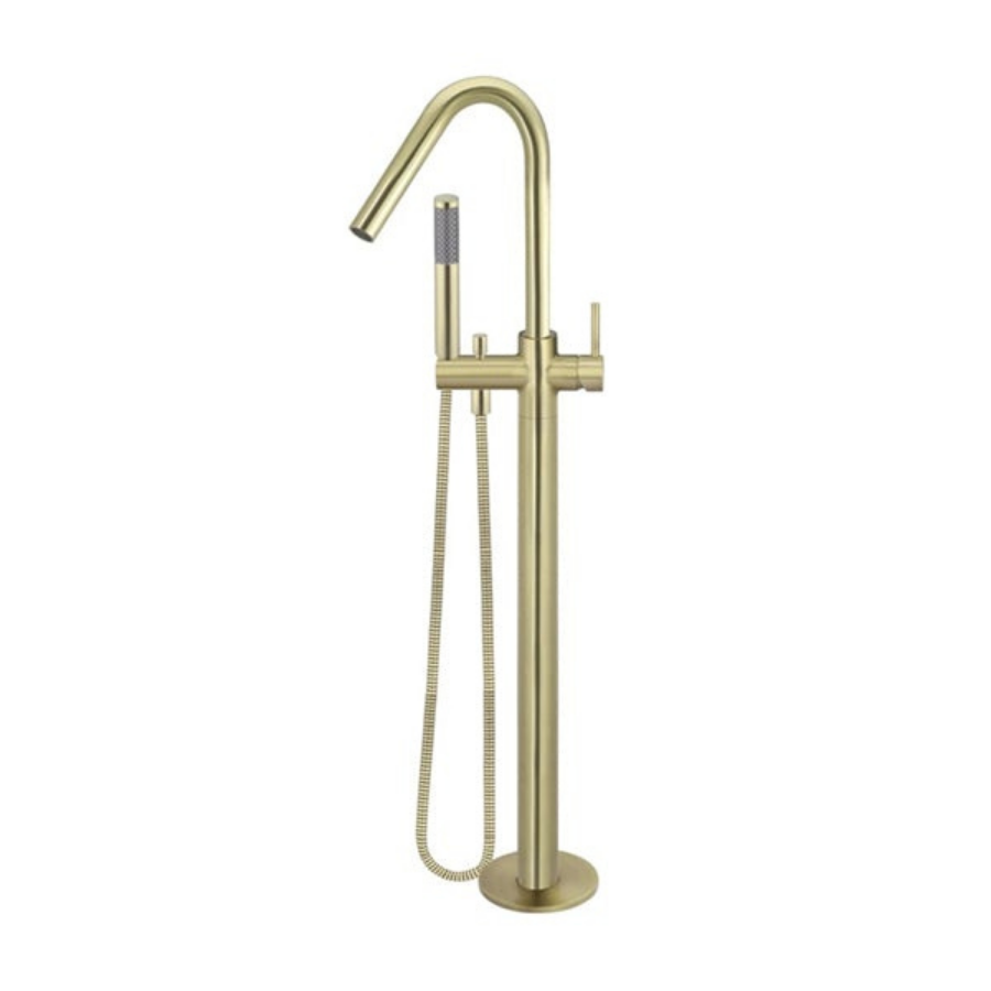 Meir Freestanding Round Bath Mixer with Hand Spray - Tiger Bronze
