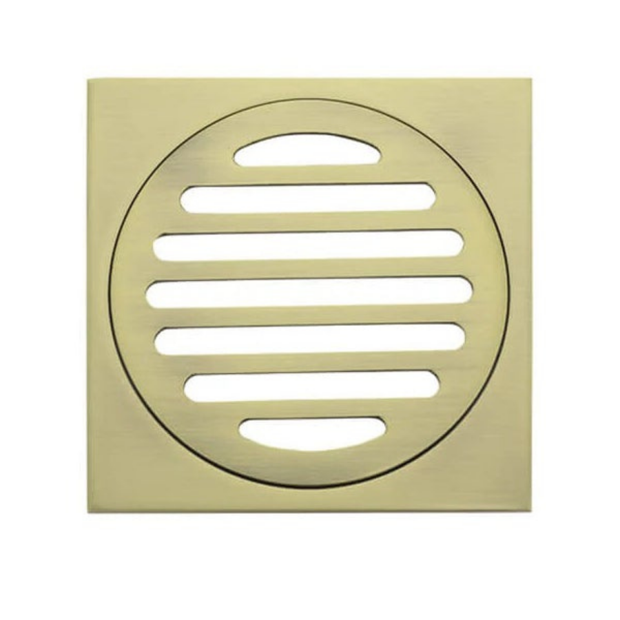 Meir Square Floor Grate Shower Drain 100mm Outlet - Gold