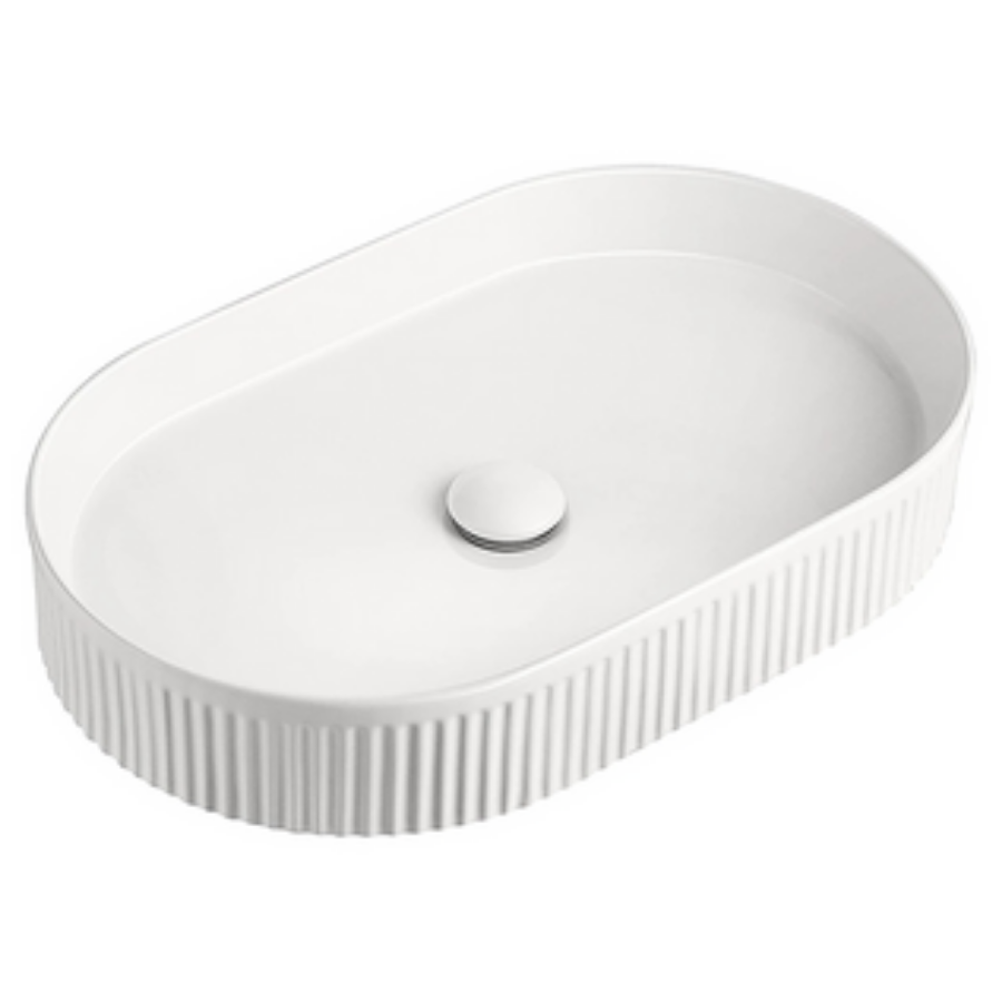 ADP Pill Fluted Above Counter Basin White