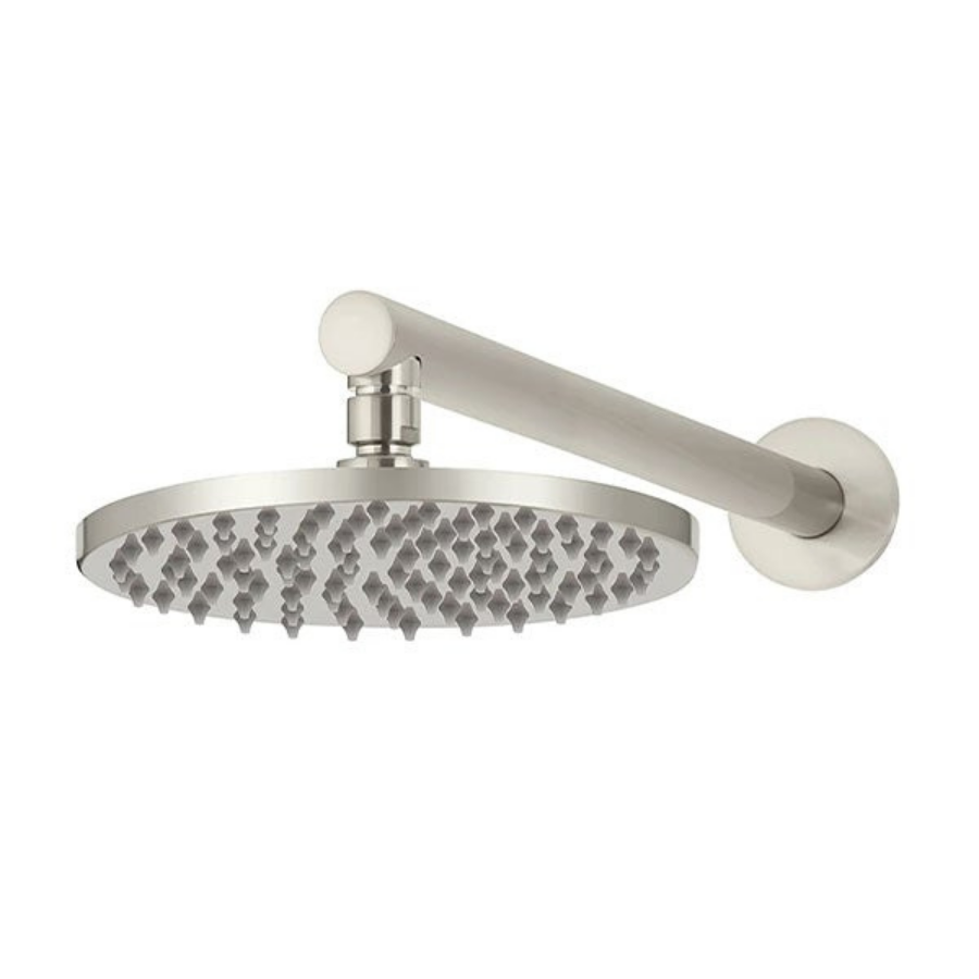 Meir Round Wall Shower 200mm Rose, 400mm Arm - Brushed Nickel