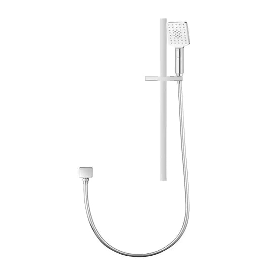 Square Hand-Held Shower Set with Rail, Versatile and Stylish Design-Chrome-CH2145-SH-N+CH-S8-HHS