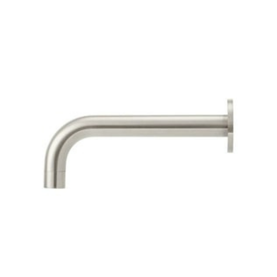 Meir Round Curved Wall Spout Brushed Nickel 200mm