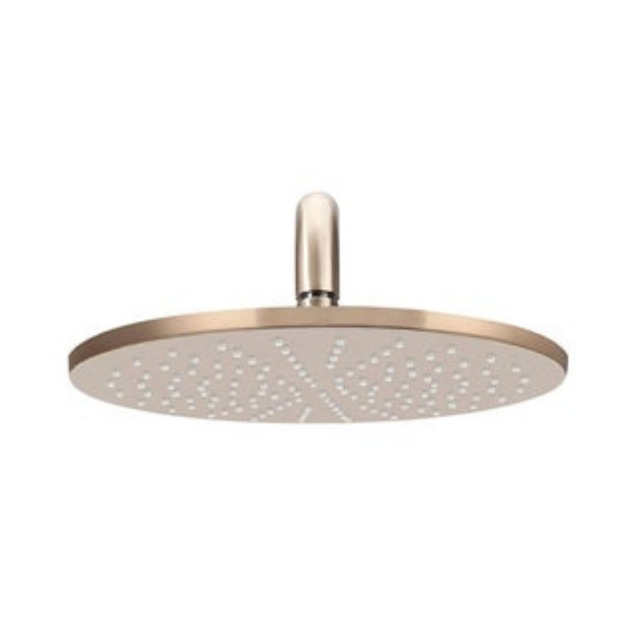 Meir Round Wall Shower 300mm Rose, 400mm Curved Arm Champagne
