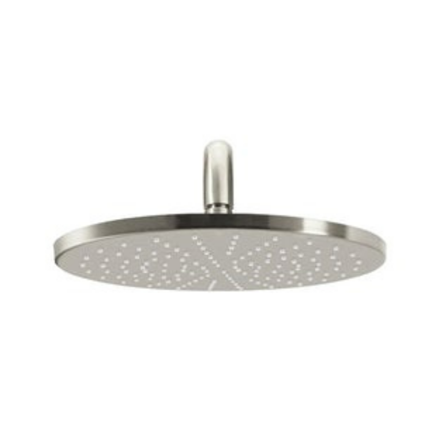 Meir Round Wall Shower 300mm Rose, 400mm Curved Arm Brushed Nickel