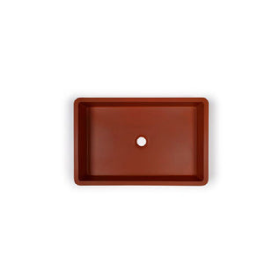 Nood Co Vesl Rectangle Basin Wall Hung Clay