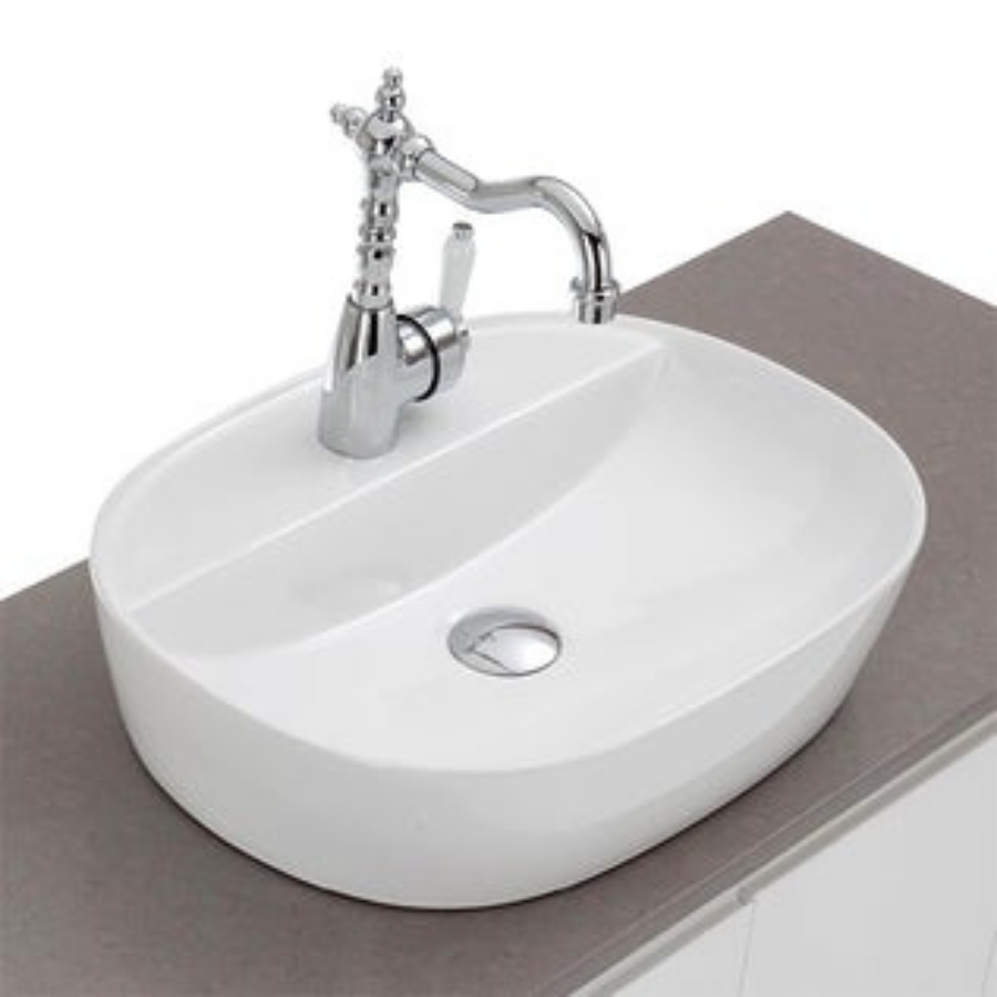 Fienza Eleanor Shepherds Crook Basin Mixer - Chrome/Ceramic