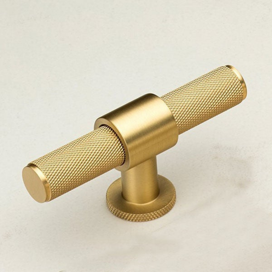 Momo Handles Belgravia T Knob 82mm Brushed Satin Brass