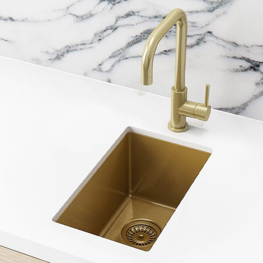 Meir Bar Sink Single Bowl 382mm x 272mm - Brushed Bronze Gold