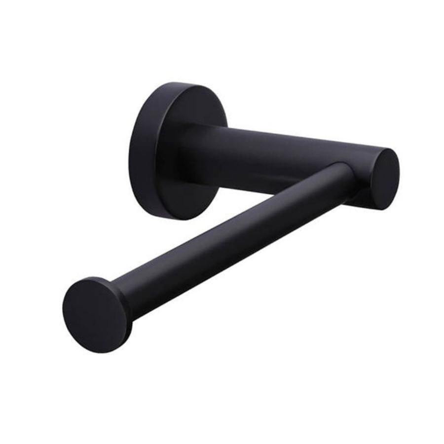 Meir Round Matte Black Toilet Roll Holder