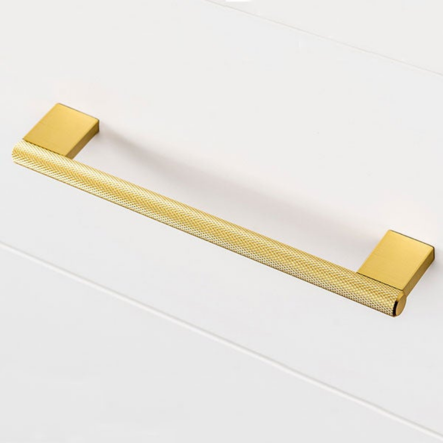 Momo Handles Graf Knurled D Handle Brushed Dark Brass