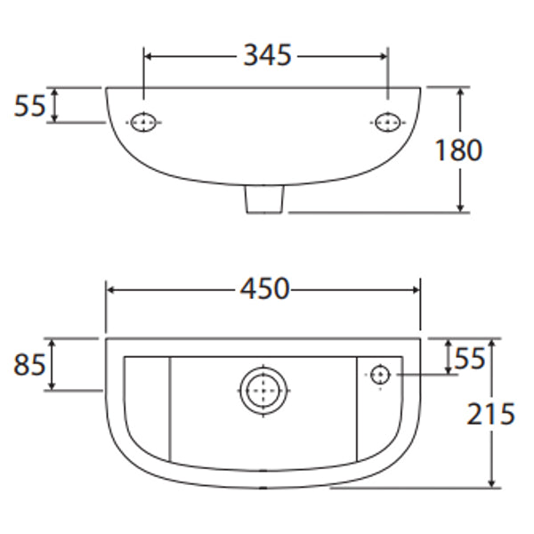 Fienza RAK Compact Slim Wall Basin