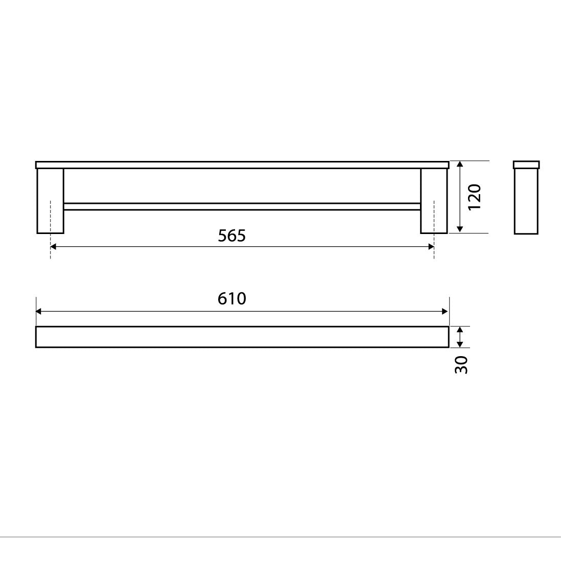 Fienza Koko Double Towel Rail, 610 mm, Matte Black