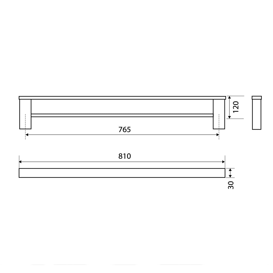 Fienza Koko Double Towel Rail, 810 mm, Matte Black