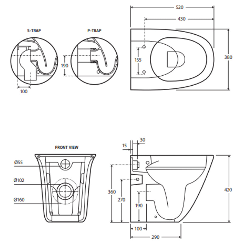 Fienza RAK Sensation Wall-Faced Toilet Suite
