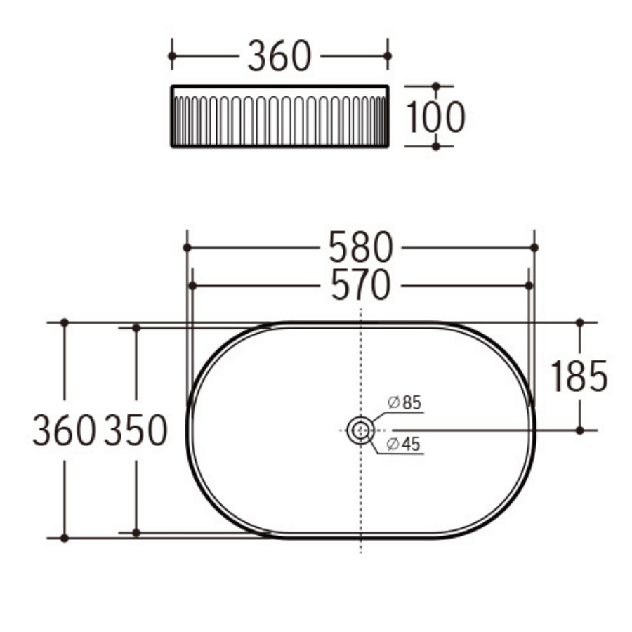 Vanity Basin - RT Oval - Outer Patterns