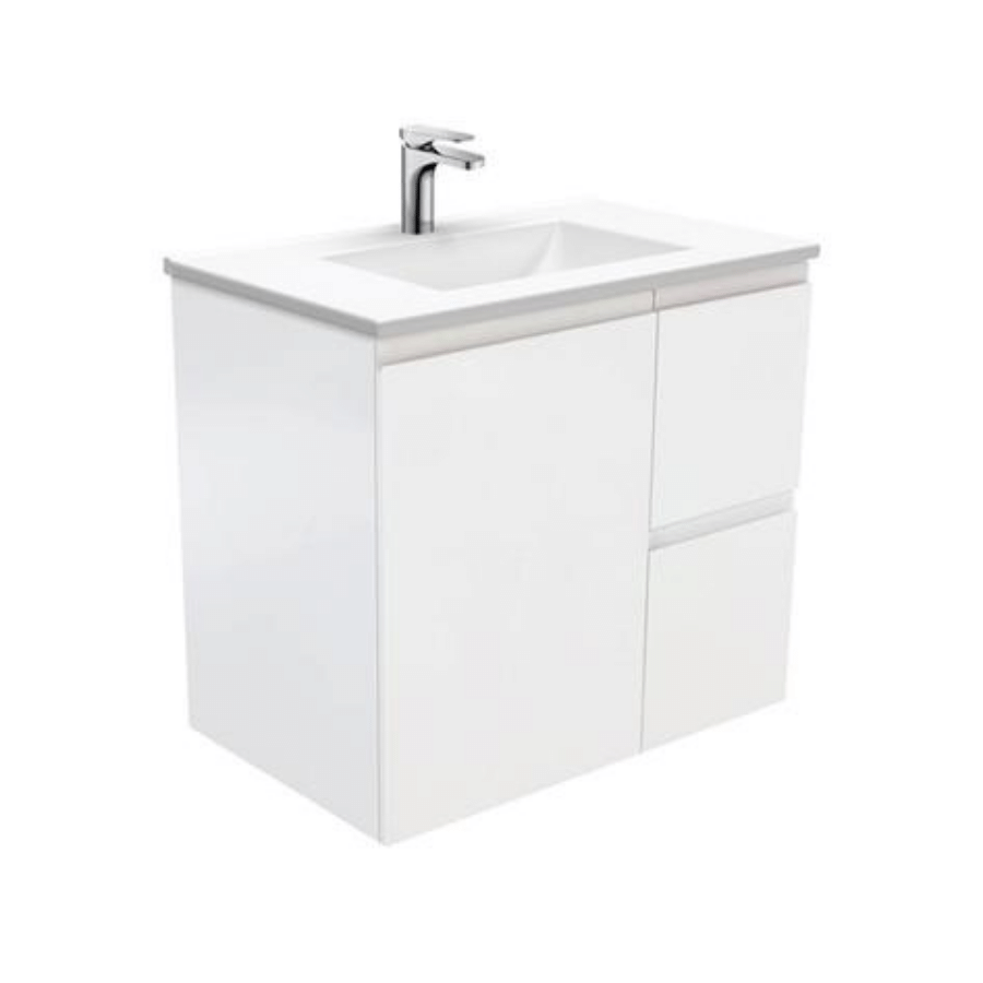 Fienza Vanessa Fingerpull Wall Hung Vanity 600mm - 1500mm - White