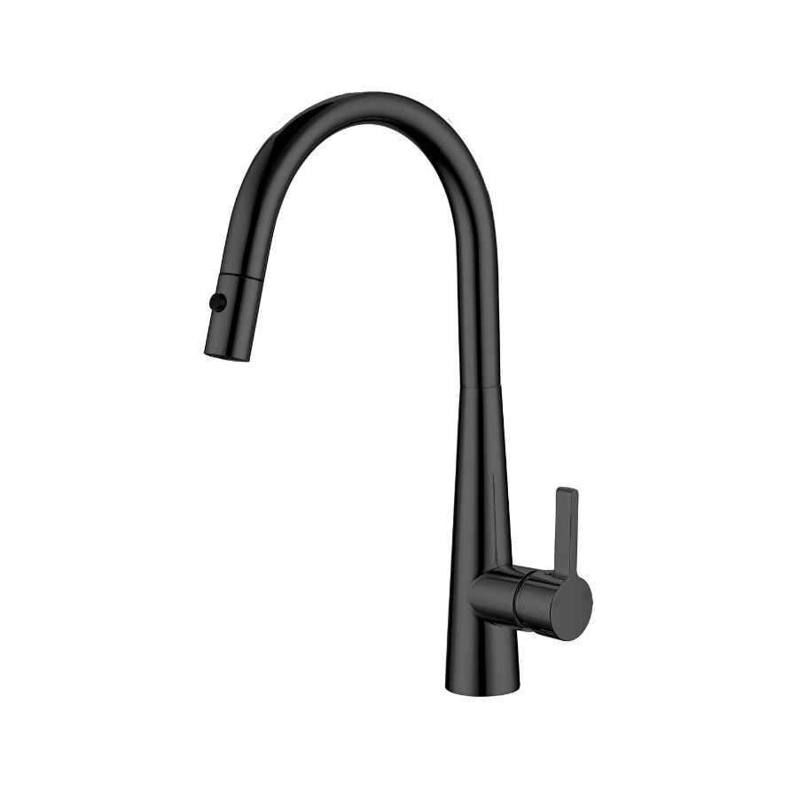 Round Tall Sink Mixer - Matte Black