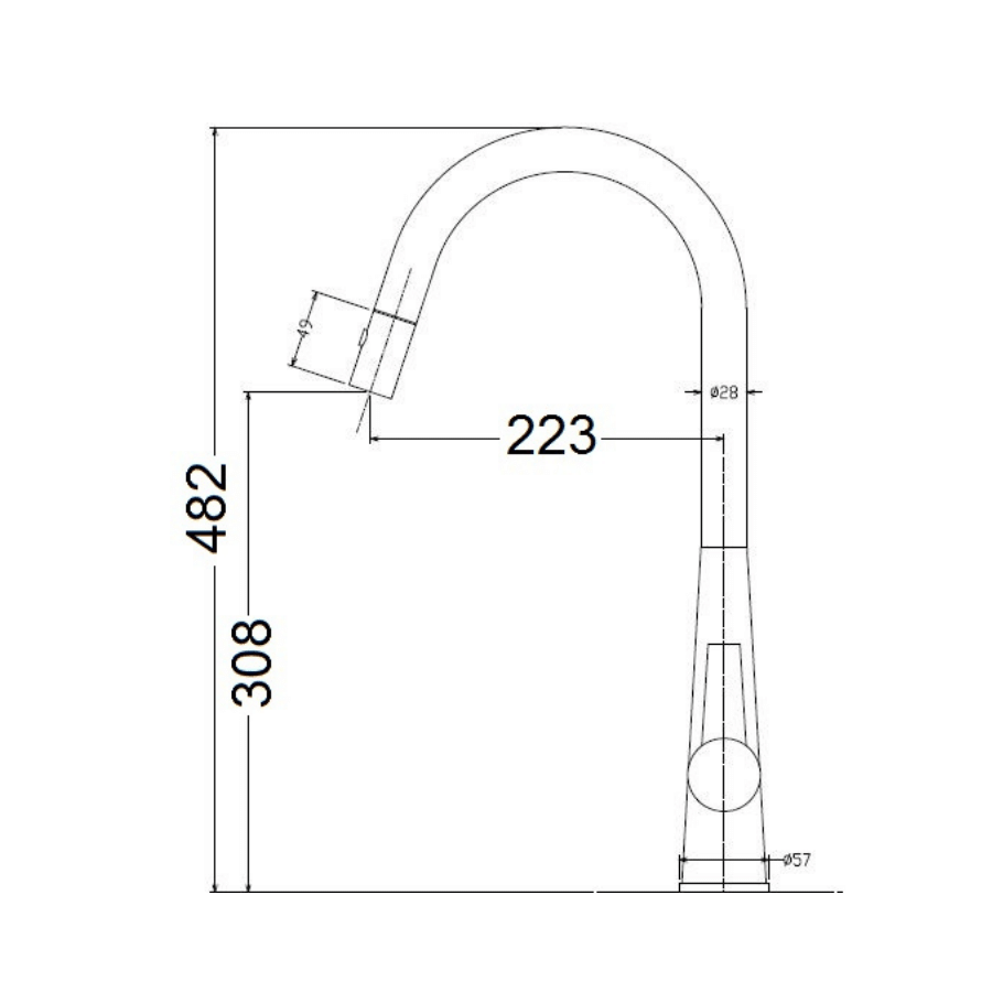 Round Tall Sink Mixer - Chrome