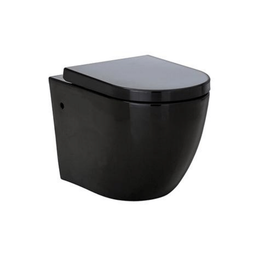 Fienza Koko Black Rimless Wall Hung Suite