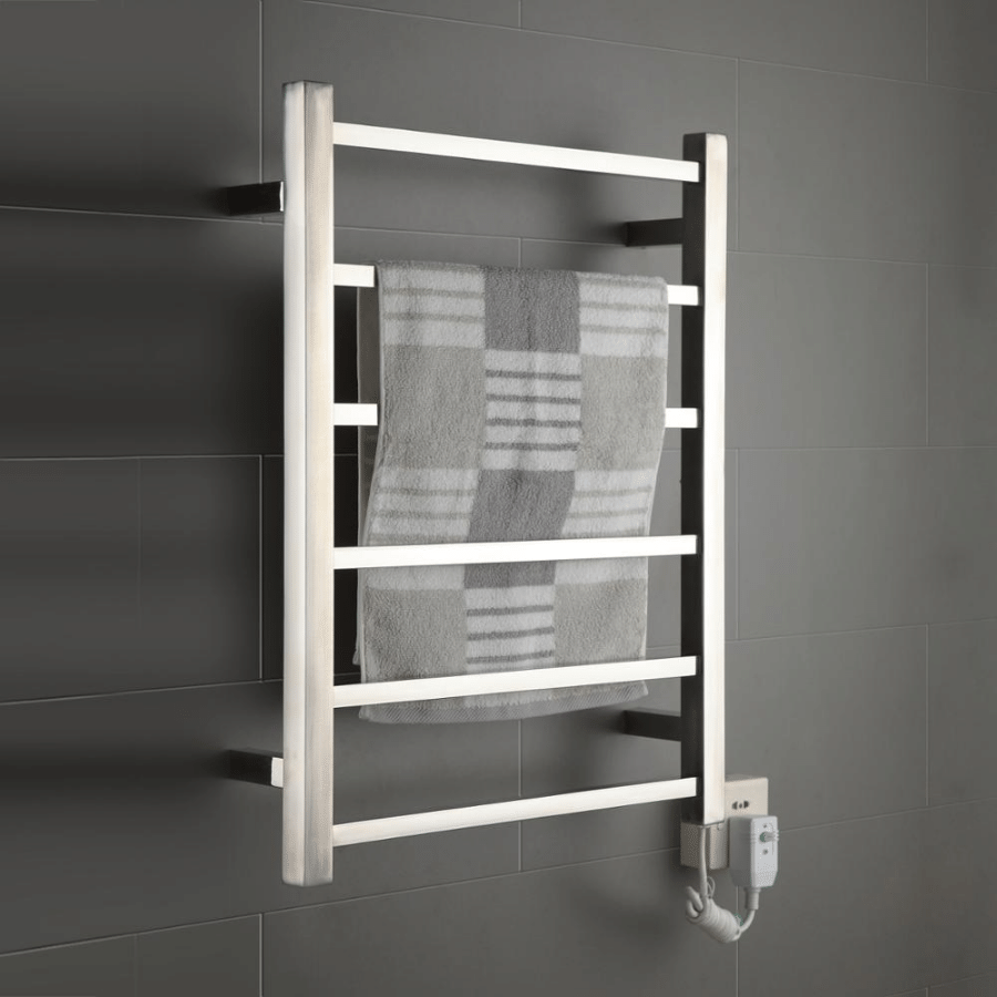 Wall Mounted Bathroom Six rails Electric Heated Towel Rail - Mirror Polished