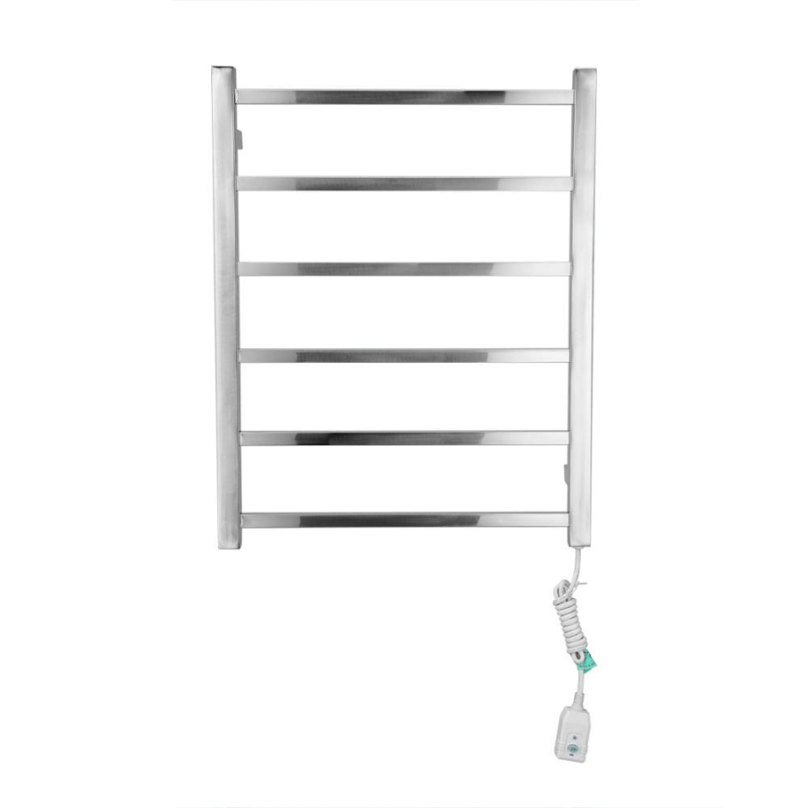 Wall Mounted Bathroom Six rails Electric Heated Towel Rail - Mirror Polished