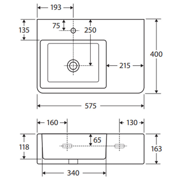 Fienza Delta Care Left-Hand Wall Basin