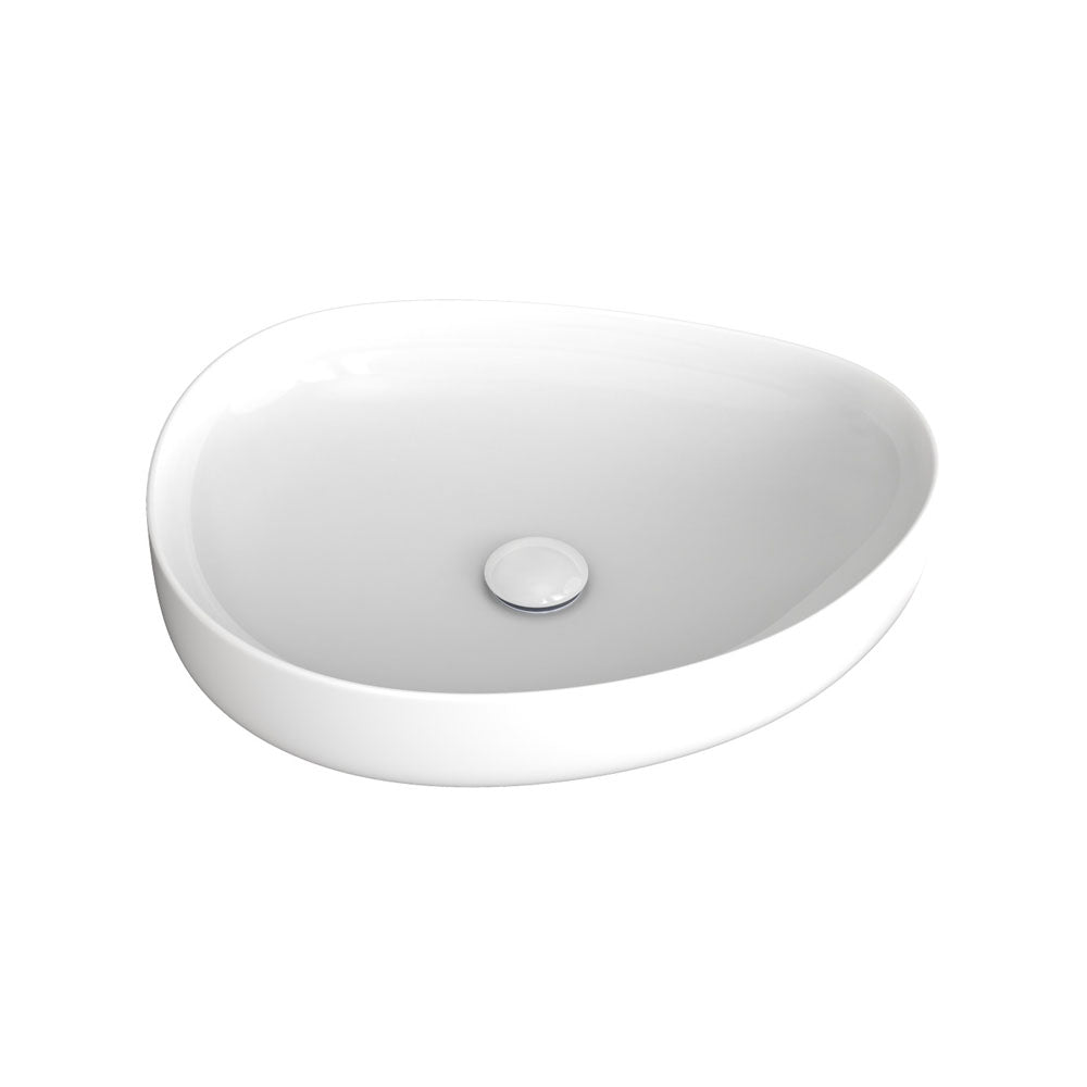 Pebble Medium Above Counter Basin, Gloss White RB487