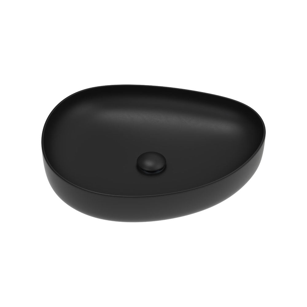 Pebble Medium Above Counter Basin, Matte Black RB487B