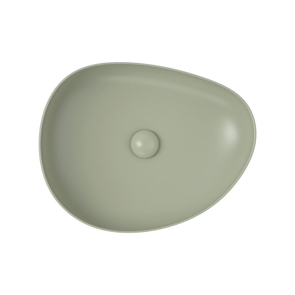 Pebble Medium Above Counter Basin, Matte Olive RB487MG