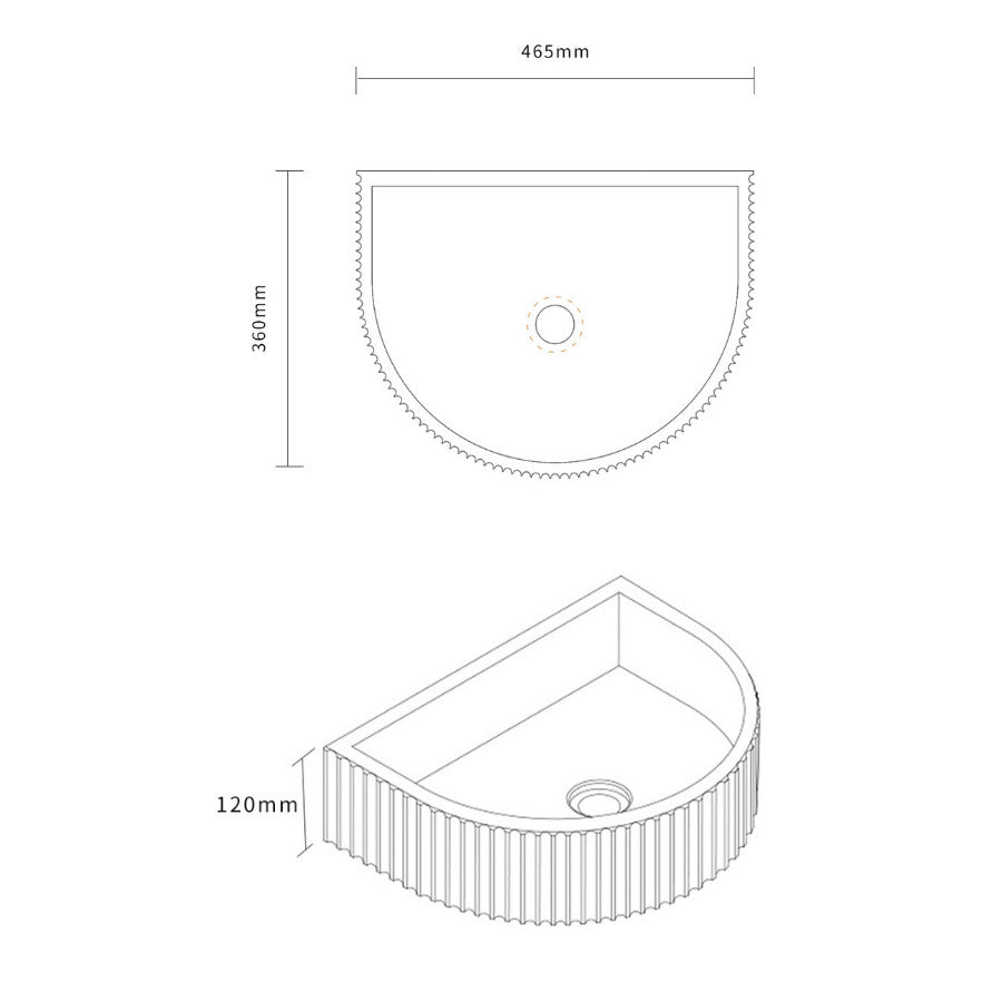 Counter Top Concrete Basin 4653