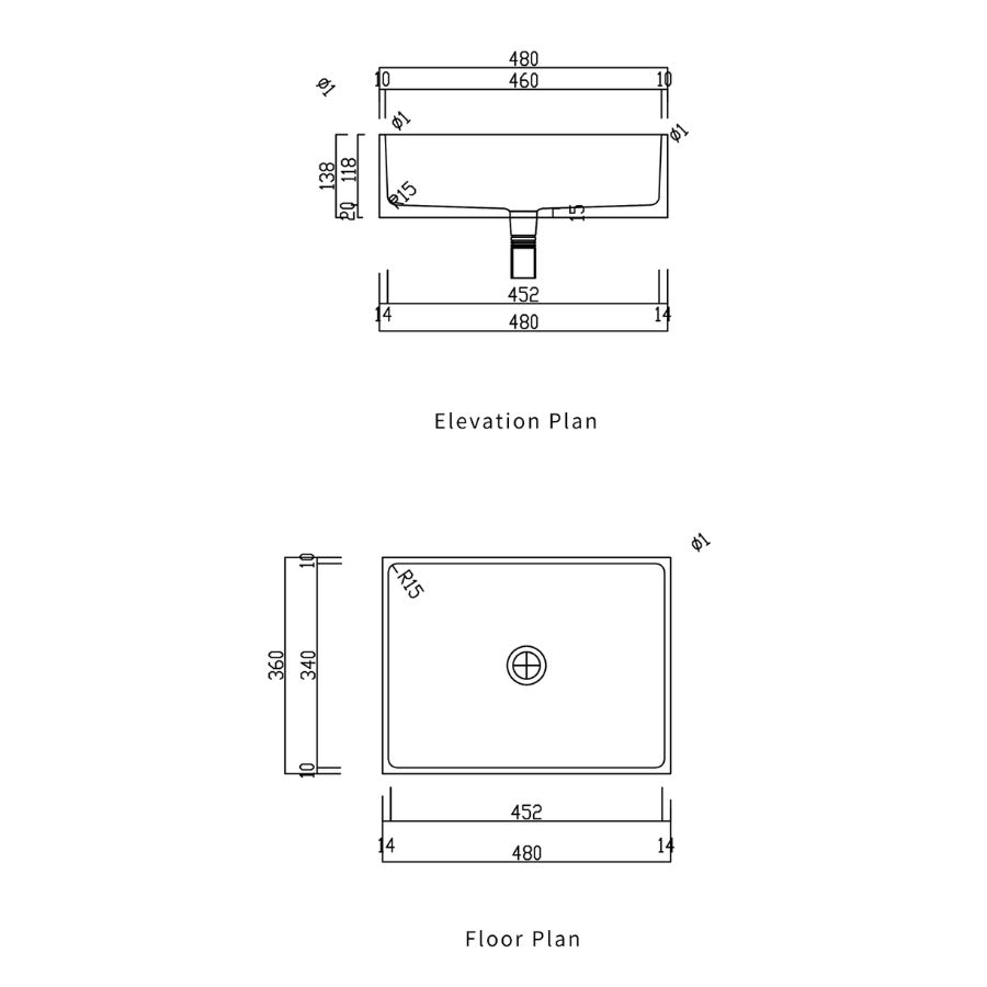 Counter Top Concrete Basin 4836