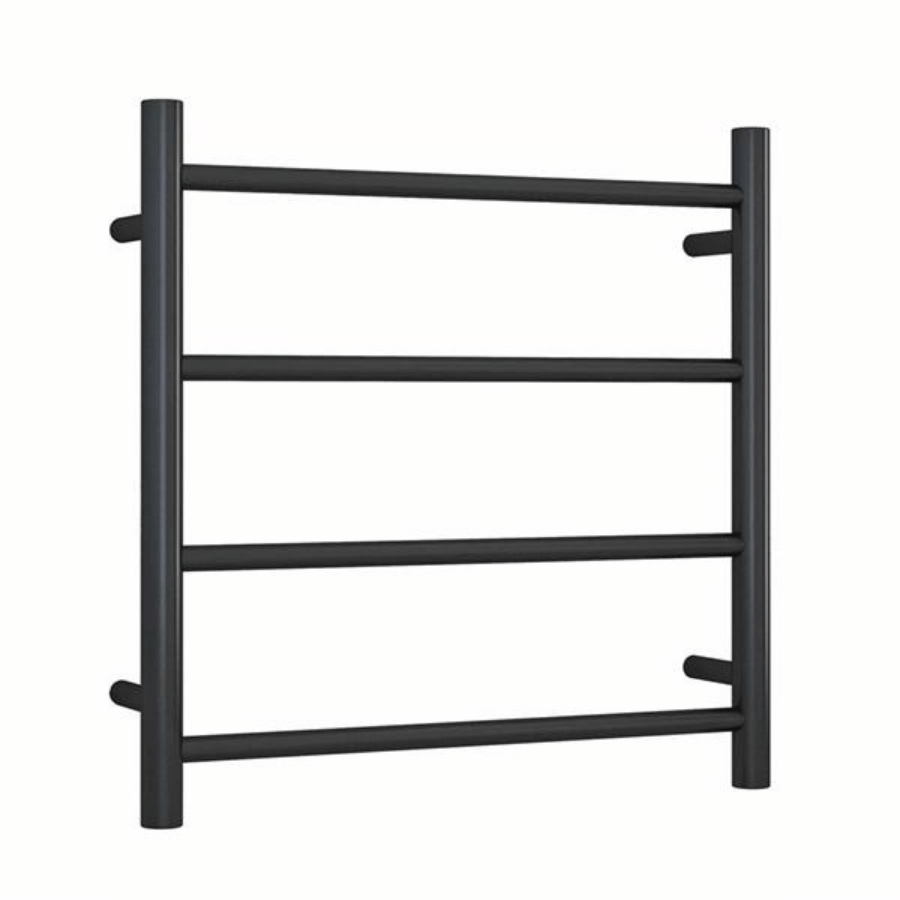 Thermogroup 4 Bar Thermorail Matte Black Straight Round Heated Towel Ladder 550mm