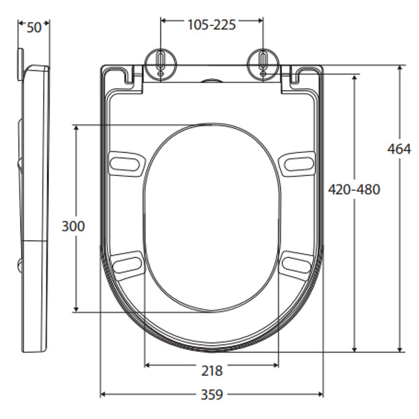 Fienza Universal Toilet Seat, Matte White
