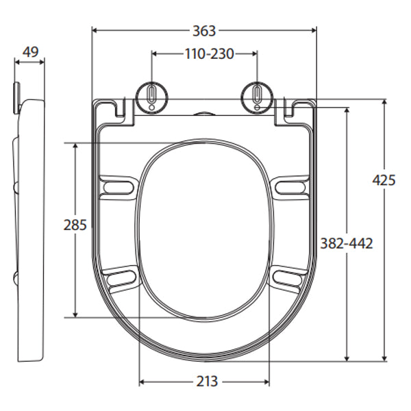 Fienza Empire Toilet Seat, Gloss Grey