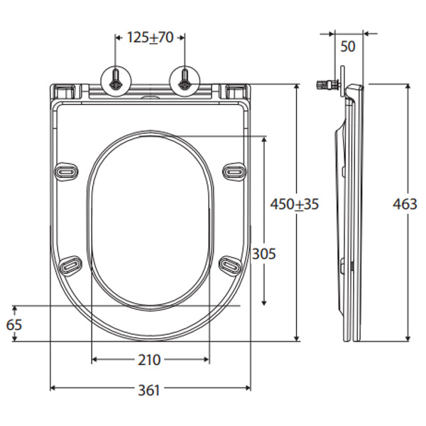 Fienza Koko Slim Matte Black Toilet Seat