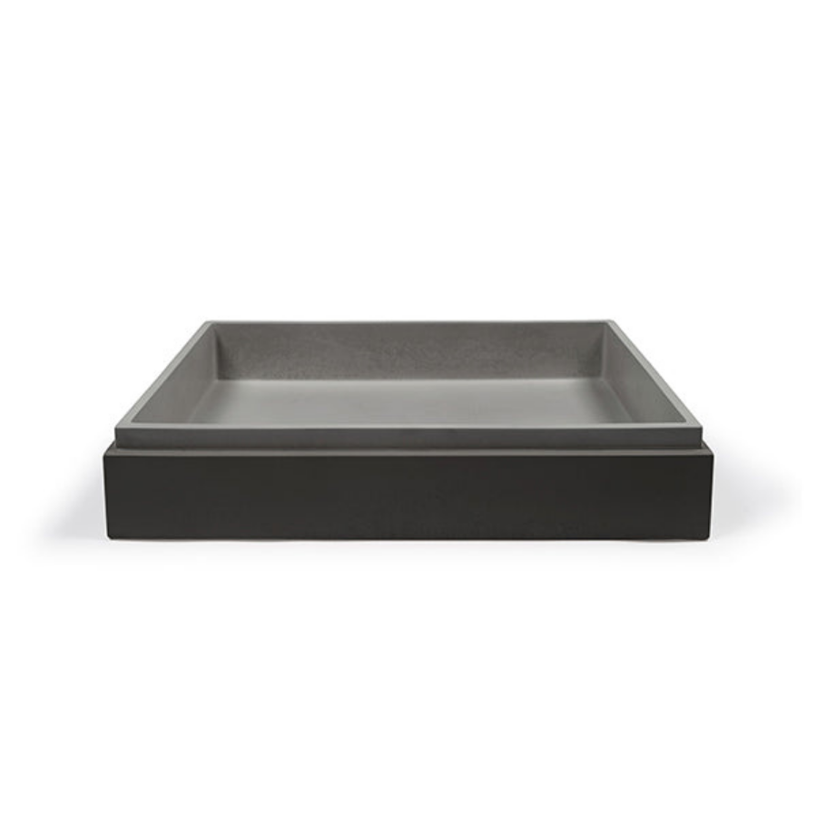 Nood Co Stepp Rectangle Basin Surface Mount Mid Tone Grey